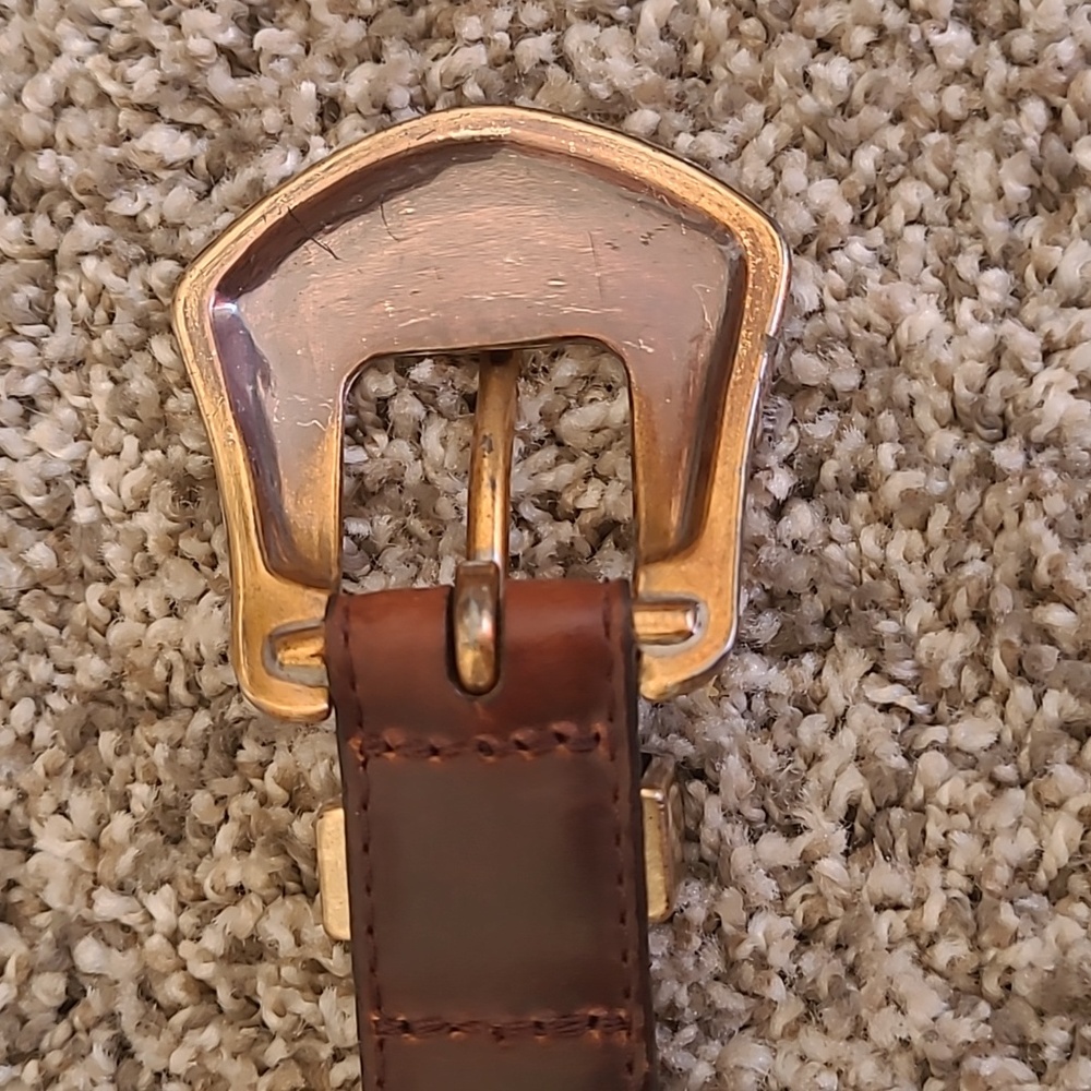 Cognac Colored Concho Western Belt Made With Genuine Leather Size L/ 40" - Picture 7 of 8